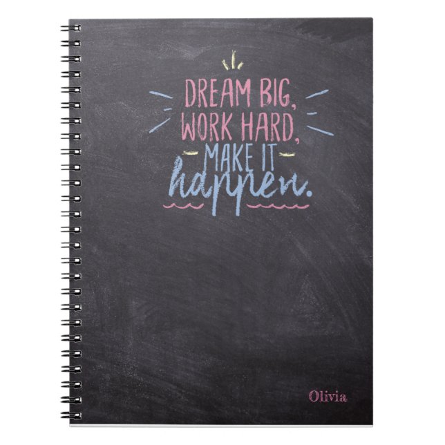 Caderno Espiral Dream Big Chalkboard (Frente)