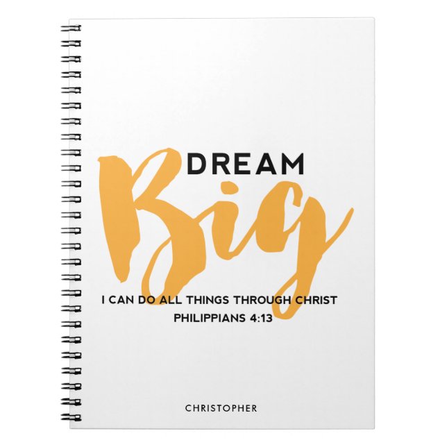 Caderno Espiral Dream Big Scripting (Frente)