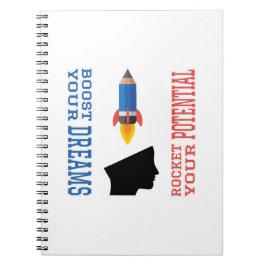 Caderno Espiral Dream Booster e Potencial Rocket