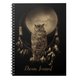 Caderno Espiral Dream Catcher Dream Diário com Coruja