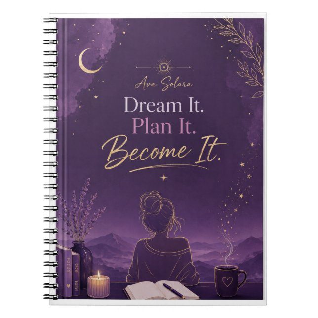 Caderno Espiral Dream It Plan It Become It Journal |Ava Solara (Frente)