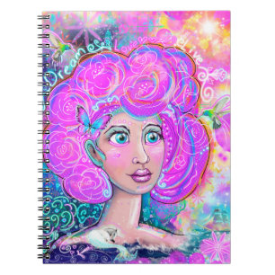 Caderno Espiral Dream, Love, Live - Neon Dreams Art Notebook