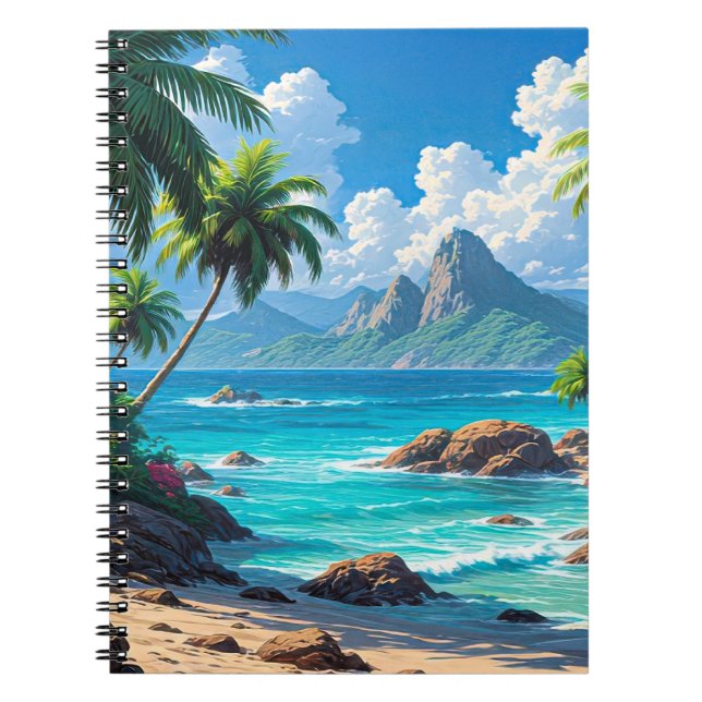 Caderno Espiral Dream On, Tropical Paradise, (Frente)