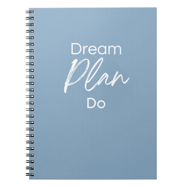 Caderno Espiral Dream. Plan. Do. – Motivational Notebook for Goal  (Frente)
