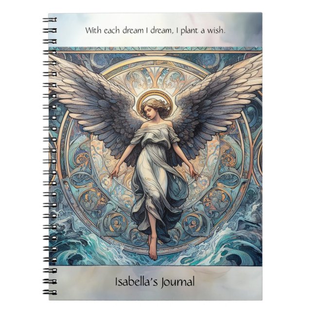 Caderno Espiral Dream Wish Angel Art Diário (Frente)