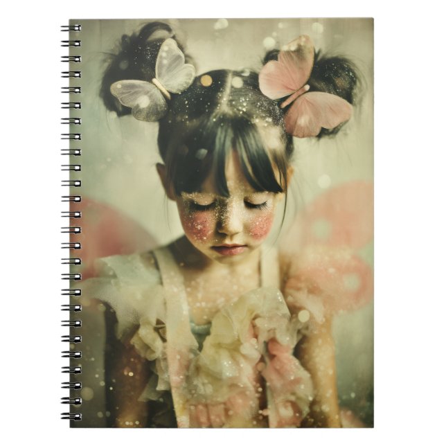 Caderno Espiral Dreamlike Children Portrait | Butterfly Whisper (Frente)