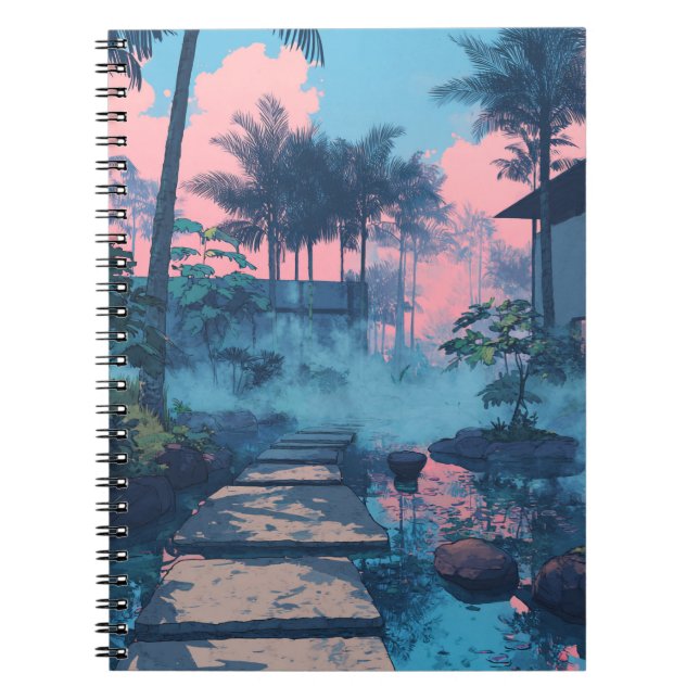 Caderno Espiral Dreampath Tropical Art Notebook Sunset (Frente)