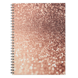 Caderno Espiral DreamRosa Dourado Glitter - Efeito Glitterefeito P
