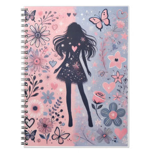 Caderno Espiral Dreamy Elegance: Cobrir do Notebook Pastel Fantasy