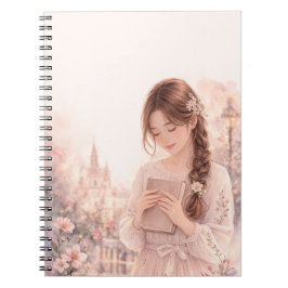 Caderno Espiral Dreamy Floral Girl Aesthetic Spiral Photo Notebook