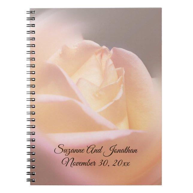 Caderno Espiral Dreamy Rosa Personalised Wedding (Frente)