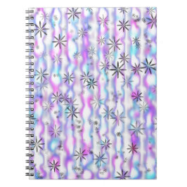 Caderno Espiral Dreamy Starburst Waves Pattern