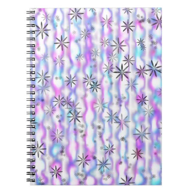 Caderno Espiral Dreamy Starburst Waves Pattern (Frente)