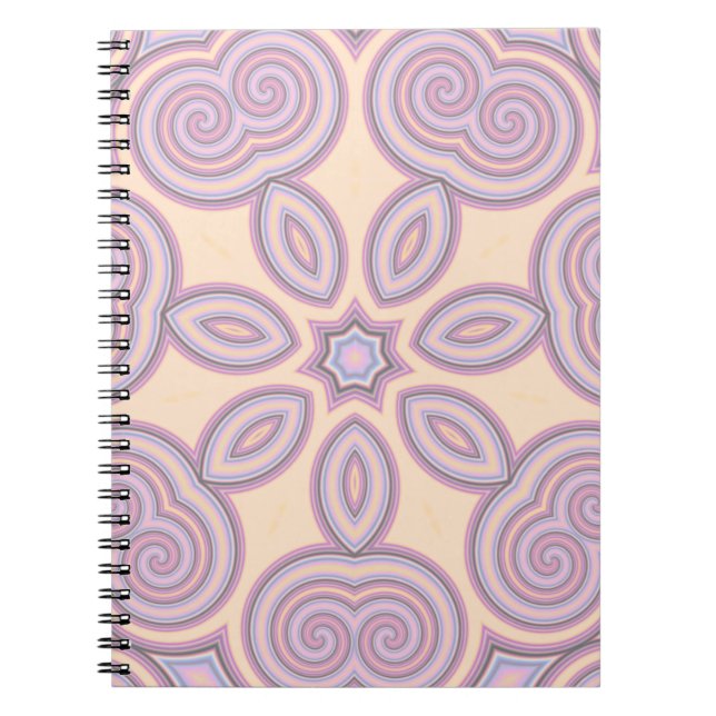 Caderno Espiral Dreamy Swirls - Padrão Psicodélico Pastel (Frente)