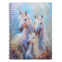 Caderno Espiral Dreamy Unicorn Notebook: Pastel Magical Fantasy