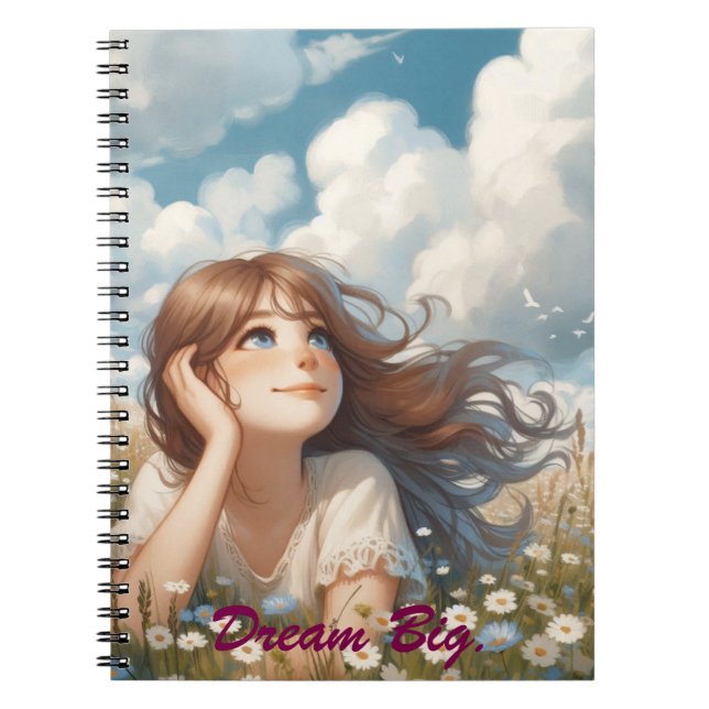 Caderno Espiral Dreamy White Impressionista Wildflower (Frente)