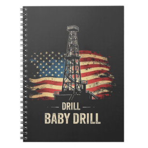 Caderno Espiral Drill Baby Drill American Trump Energy Economy