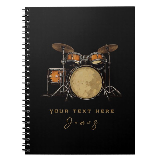 Caderno Espiral Drummer de Música do Conjunto de Tambores de Vinta (Frente)