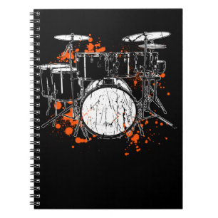 Caderno Espiral Drummer de Música do Conjunto de Tambores Retroat