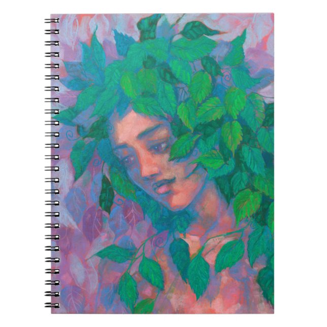 Caderno Espiral Dryad Tree Spirit Green deixa surreal fantasia de  (Frente)