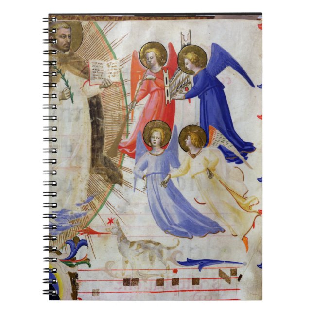 Caderno Espiral ds 558 f.67v St Dominic com quatro anjos musicais, (Frente)