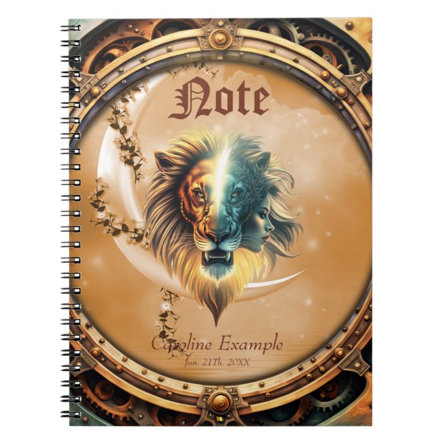 Caderno Espiral Dualidade da Força, O Leão e a Mulher (Frente)