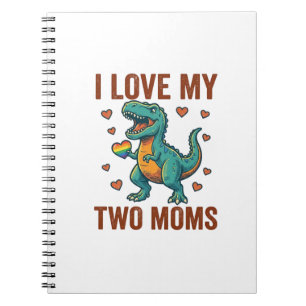 Caderno Espiral Duas Mães Orgulho Camisa Vector T-Shirt Design de 