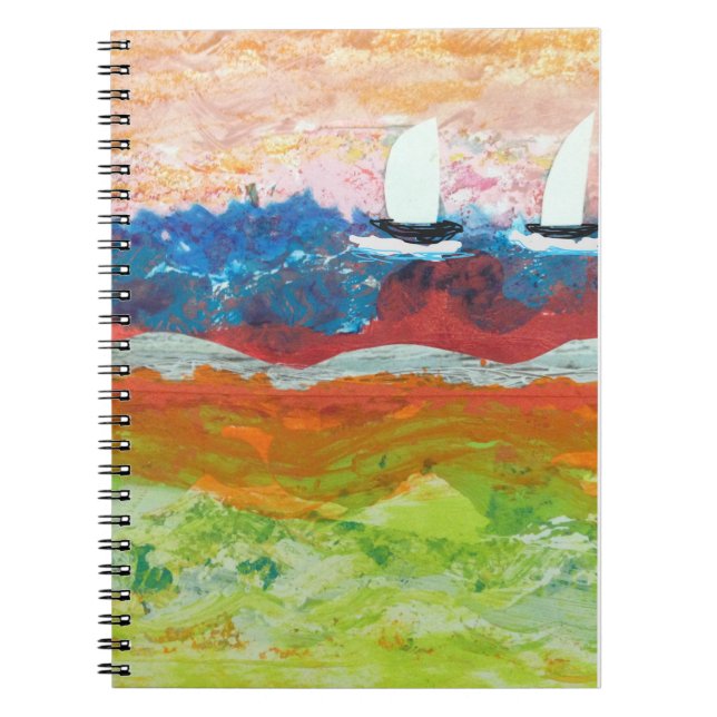 Caderno Espiral Duas Pequenas Barcos à vela (Frente)