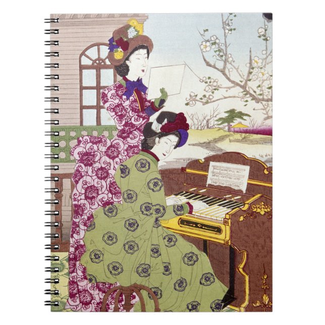Caderno Espiral Duas senhoras japonesas, C1890 (Frente)