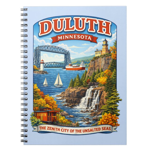 Caderno Espiral Duluth, Minnesota Souvenir Notebook, North Shore (Frente)