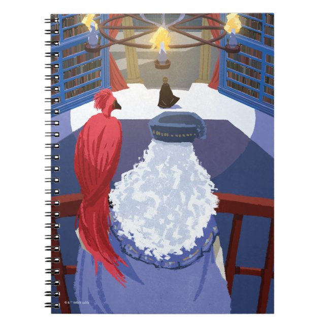 Caderno Espiral Dumbledore & Fawkes em Balcony (Frente)