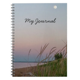 Caderno Espiral Dunas de areia na Lua cheia de praia