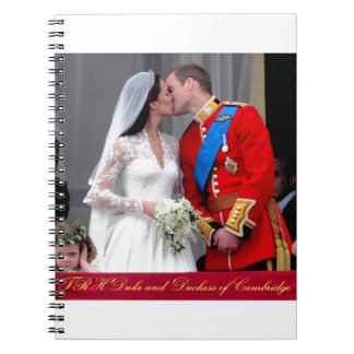 Caderno Espiral Duque e Duquesa do Casamento Real de Cambridge