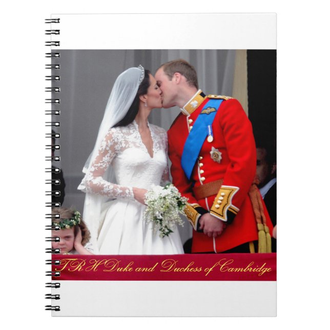 Caderno Espiral Duque e Duquesa do Casamento Real de Cambridge (Frente)