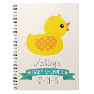 Caderno Espiral Duque Teal & Amarelo, Chá de fraldas Duck;