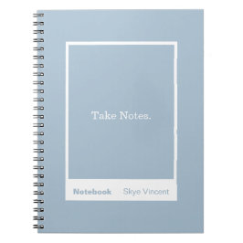 Caderno Espiral Dusty Blue Block Quote Classic