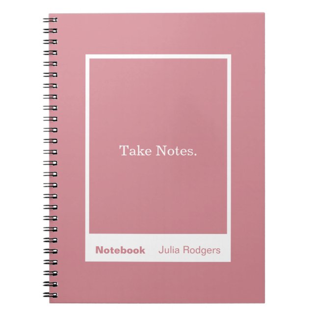 Caderno Espiral Dusty Pink Block Quote Classic Notebook (Frente)