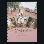Caderno Espiral Dusty Rosa Pink Newlyweds - Presente FOTO De Casam<br><div class="desc">Adicione quatro fotos do casal noivo,  recém-casados,  e casal casado a este empoeirado presente personalizado de guião,  cor-de-rosa.</div>