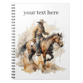 Caderno Espiral Dusty Trail Ride em Watercolor, personalizado