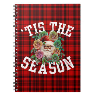 Caderno Espiral é a época natal papai noel flor floral feriado
