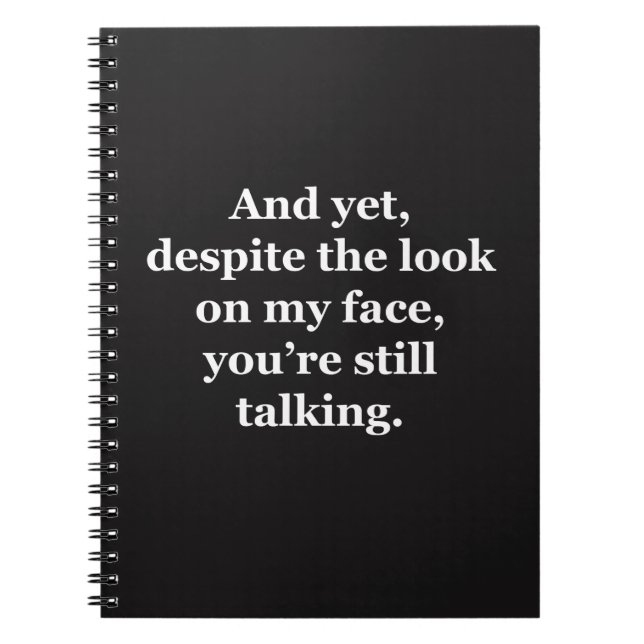 Caderno Espiral E ainda assim, apesar do olhar na minha cara (Frente)