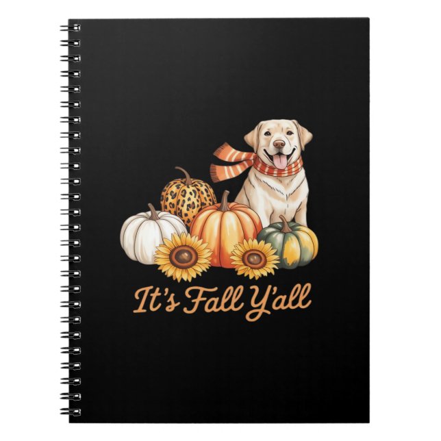 Caderno Espiral É Criativo Cachorro Leopard Pumpkin Fall (Frente)
