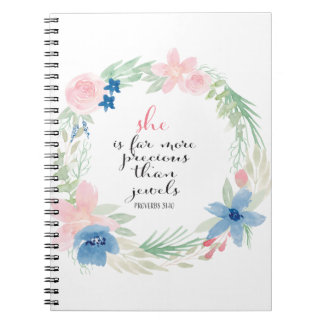 Caderno Espiral É distante mais preciosa do que jóias - provérbio