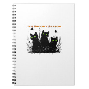 Caderno Espiral É época assustadora gatos pretos Camiseta Clássica