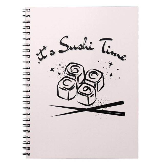 Caderno Espiral É hora de sushi, sushi (Frente)