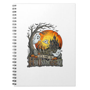 Caderno Espiral É Hora Halloween Casa Assombrada Cemitério Assusta