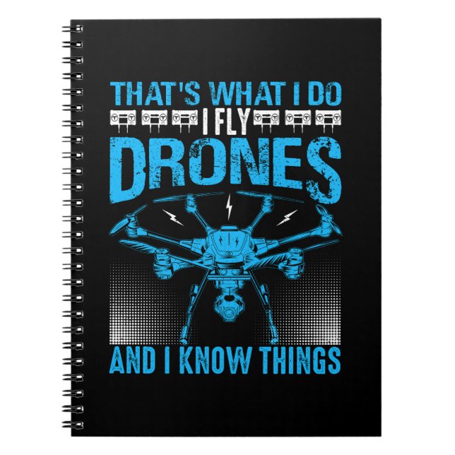 Caderno Espiral É isso que eu faço para voar drones e sei das cois (Frente)