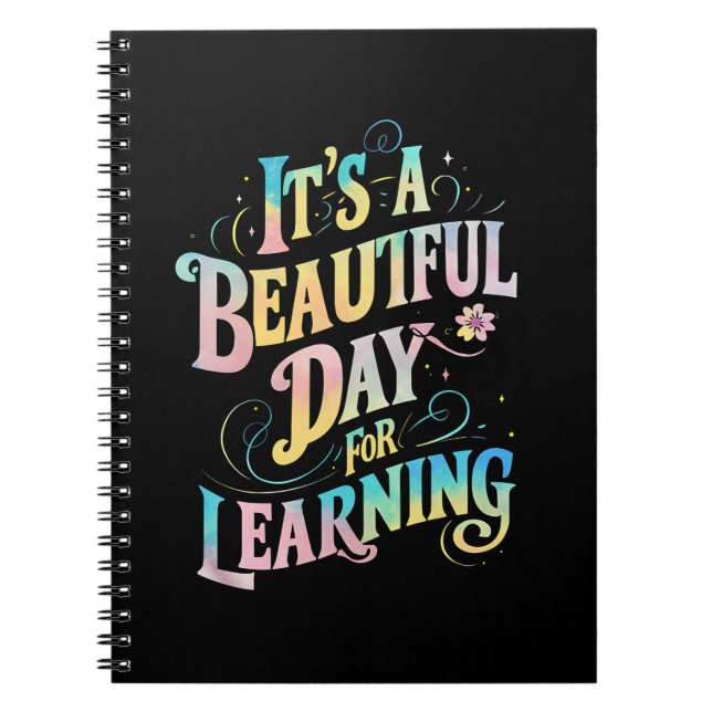 Caderno Espiral É um Belo Dia para Aprender de Volta às Aulas (Frente)