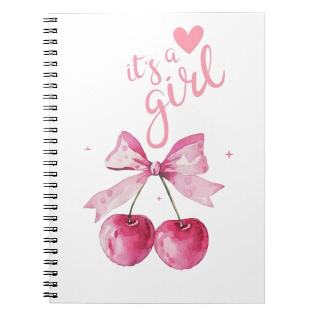 Caderno Espiral É uma Cereja Menina (Frente)