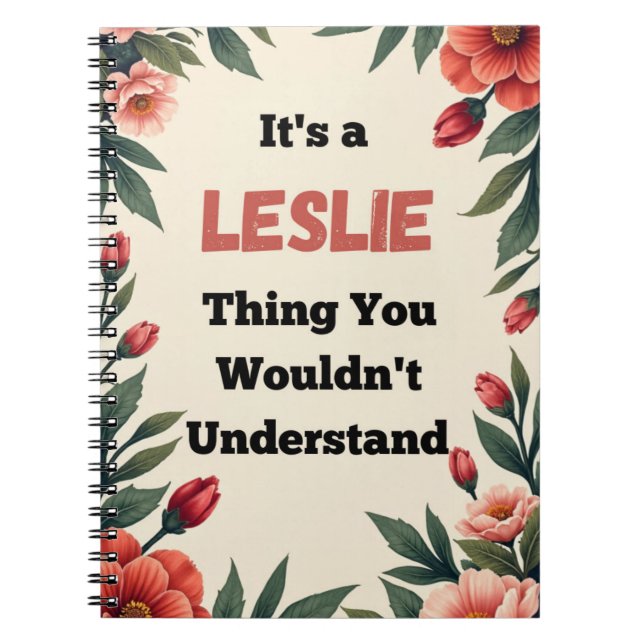 Caderno Espiral É uma Coisa de Leslie Que Você Não Entenderia (Frente)